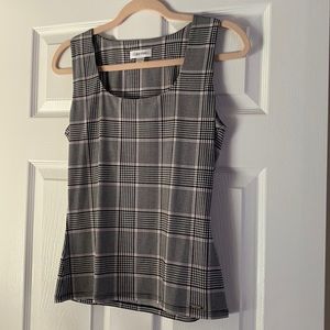 Calvin Klein Top - Pink, Black, White Plaid